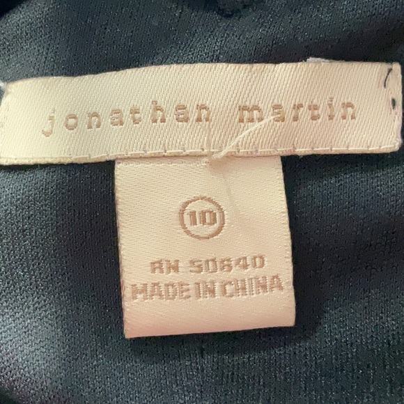 Jonathan Martin Black and White Faceted Side Button Polka Dot Midi Dress fairy - Picture 6 of 9